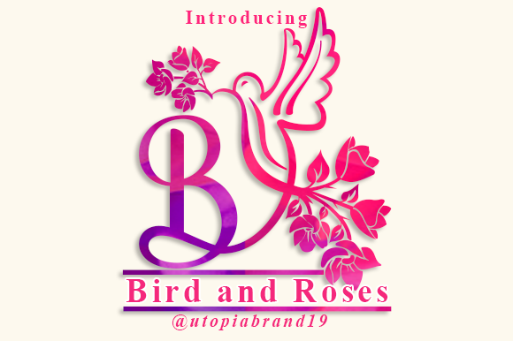 Bird and Roses Monogram Brings Elegance to Branding Projects